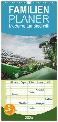 Vorderes Coverbild Familienplaner 2026 - Moderne Landtechnik mit 5 Spalten (Wandkalender, 21 x 45 cm) CALVENDO