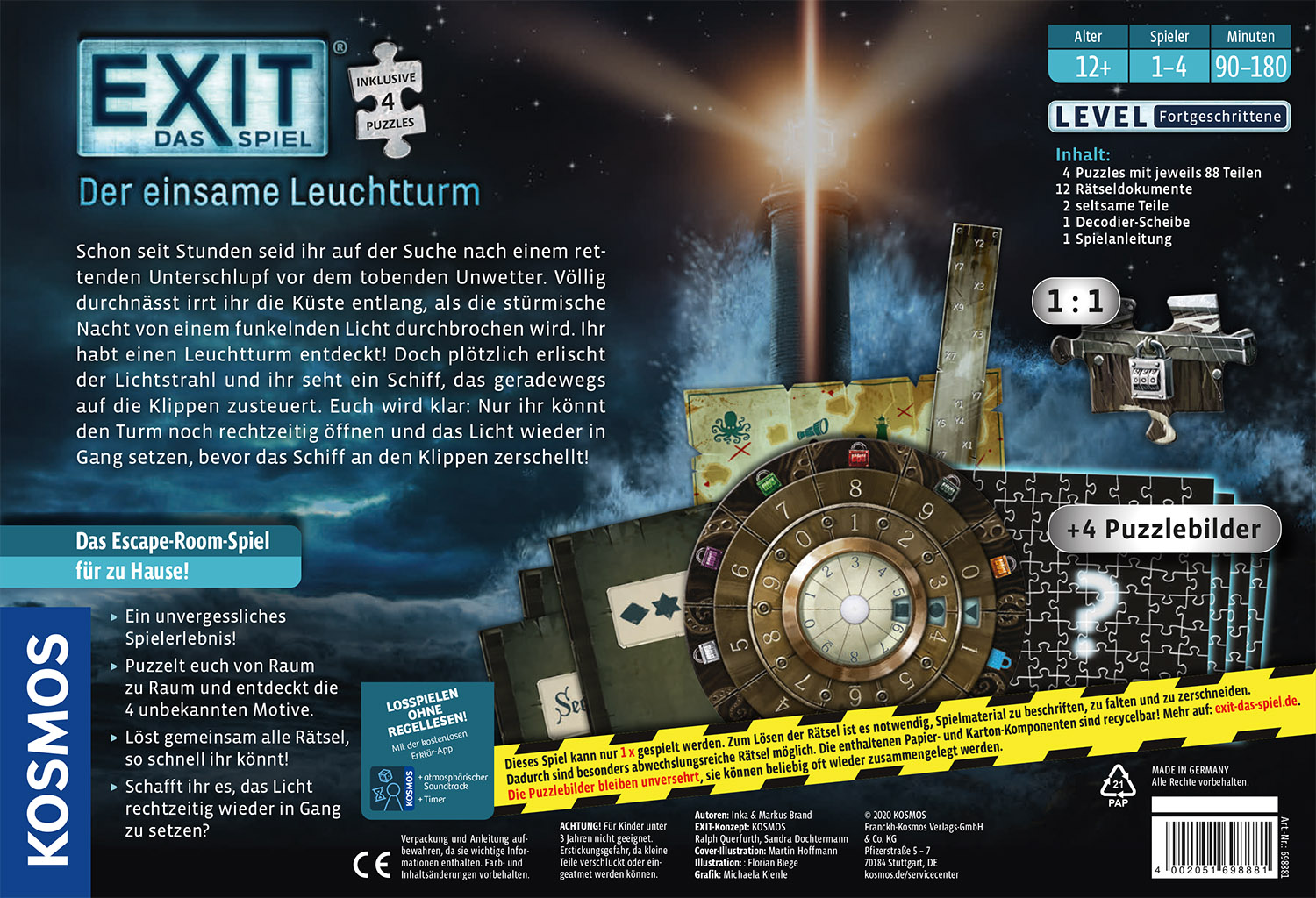 Rückseitencover EXIT® Spiel+Puzzle Der einsame Leuchtturm (F)