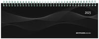 Vorderes Coverbild Zettler - Tisch-Querkalender 2025 schwarz, 29,7x10,5cm, Bürokalender mit 128 Seiten, Tages-, 1 Woche auf 2 Seiten, Monatsübersicht, Notizbereich, Adressteil, Ringbindung und deutsches Kalendarium