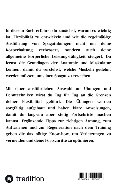 Rückseitencover Wie du in 3 Monaten einen Spagat lernst