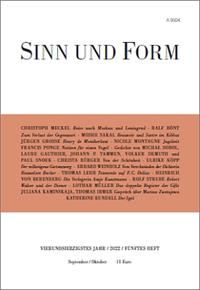 Vorderes Coverbild Sinn und Form 5/2022