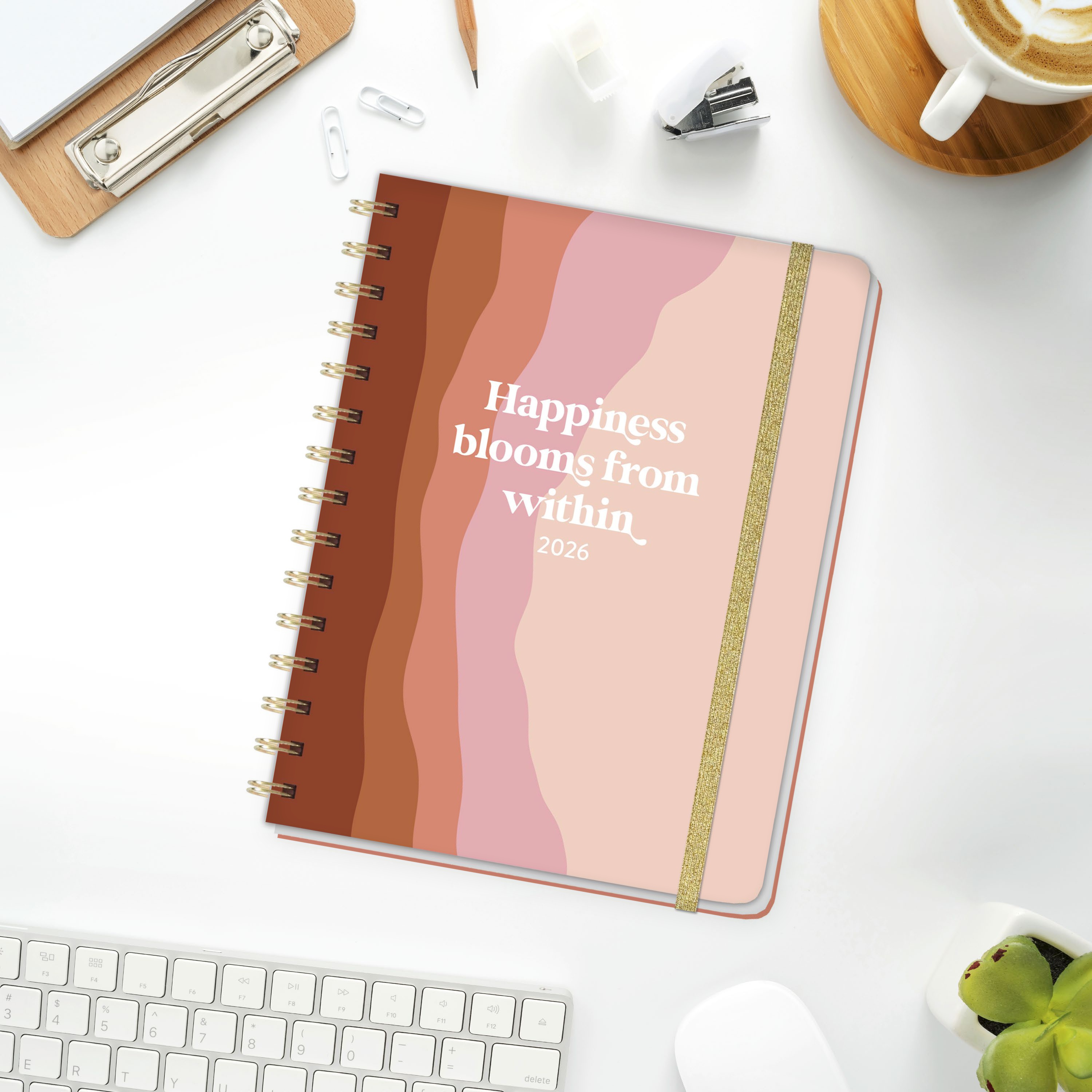 Anderes Coverbild Happiness blooms from within Spiral-Kalenderbuch A5 2026