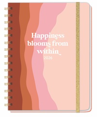 Vorderes Coverbild Happiness blooms from within Spiral-Kalenderbuch A5 2026
