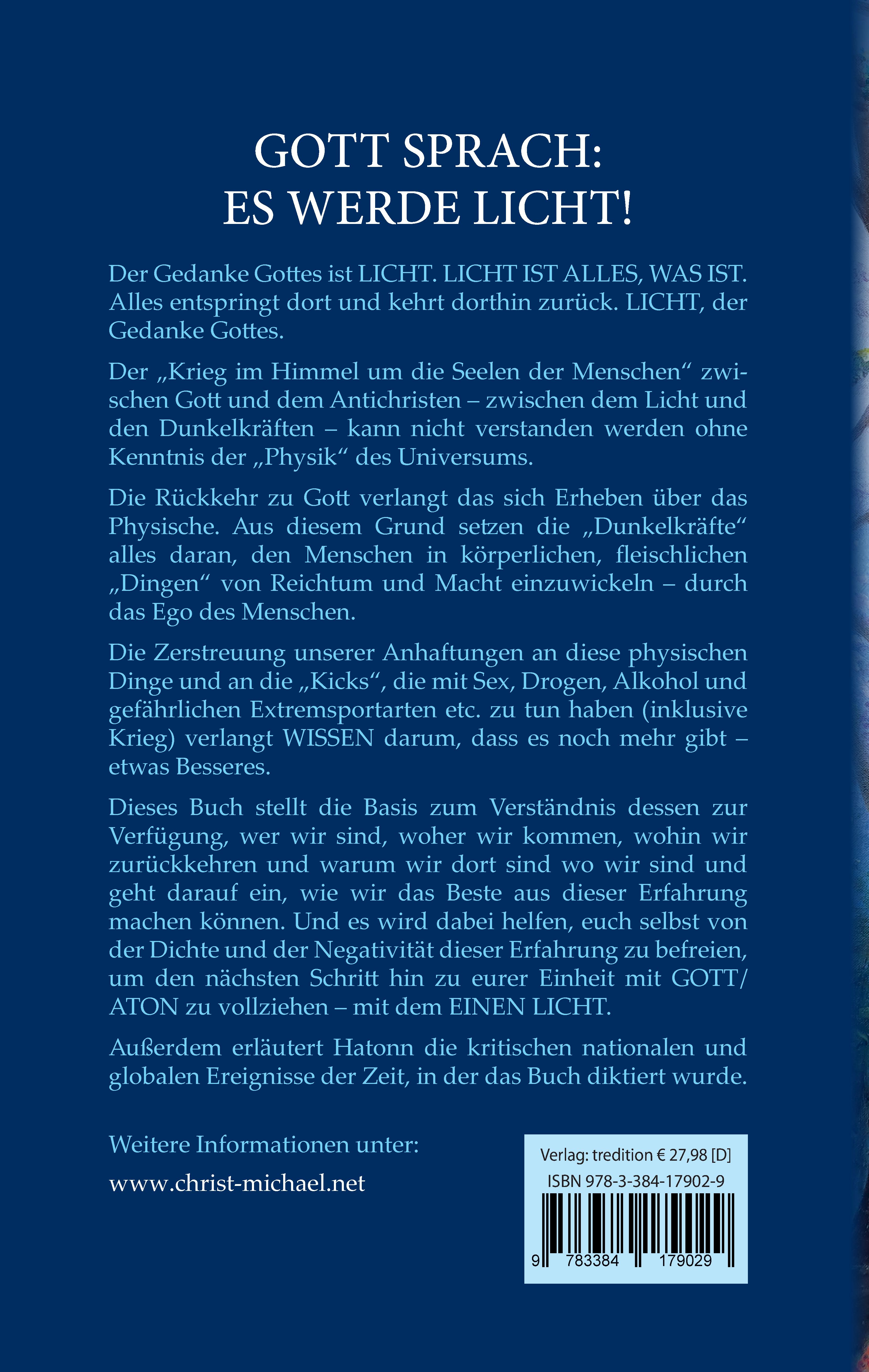 Rückseitencover GOTT SPRACH: ES WERDE LICHT!