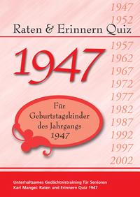 Vorderes Coverbild Raten und Erinnern Quiz 1947