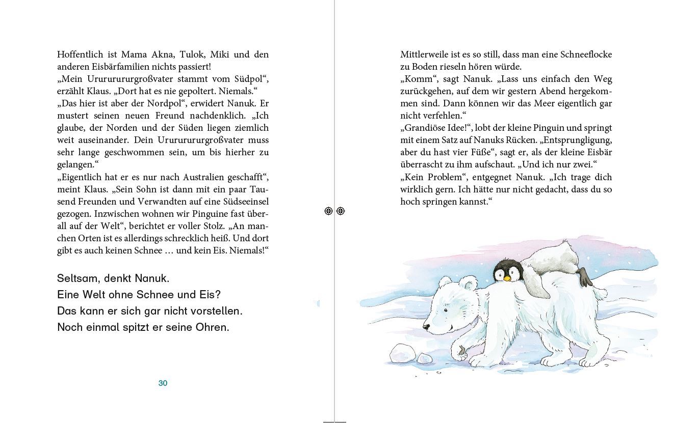 Beispielinhalt (Bild) Erst ich ein Stück, dann du! - Nanuk - Ein kleiner Eisbär findet Freunde