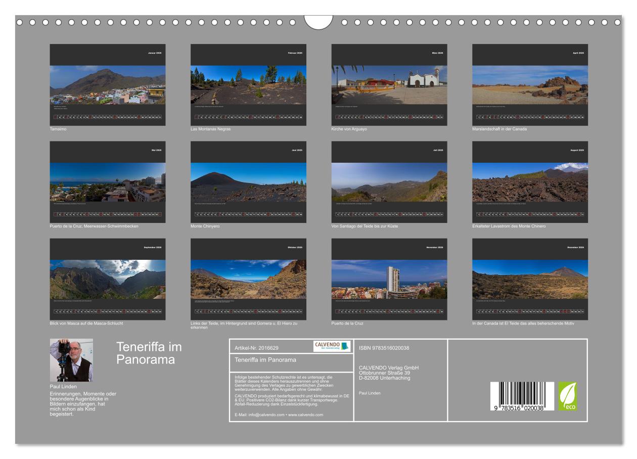 Beispielinhalt (Bild) Teneriffa im Panorama (Wandkalender 2026 DIN A3 quer), CALVENDO Monatskalender