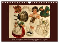Vorderes Coverbild Alte europäische Ankleidepuppen aus Papier (Wandkalender 2025 DIN A4 quer), CALVENDO Monatskalender