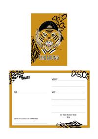 Vorderes Coverbild Geburtstagseinladungen „Hey Tiger!“ (6 St.)