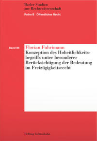 Vorderes Coverbild Konzeption des Hoheitlichkeitsbegriffs unter besonderer Berücksichtigung der Bedeutung im Freizügigkeitsrecht
