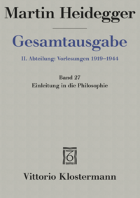 Vorderes Coverbild Einleitung in die Philosophie (Wintersemester 1928/29)
