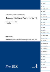 Vorderes Coverbild FlexLex Anwaltliches Berufsrecht