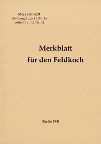 Vorderes Coverbild Merkblatt 61/1 Merkblatt für den Feldkoch