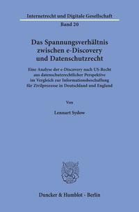Vorderes Coverbild Das Spannungsverhältnis zwischen e-Discovery und Datenschutzrecht.
