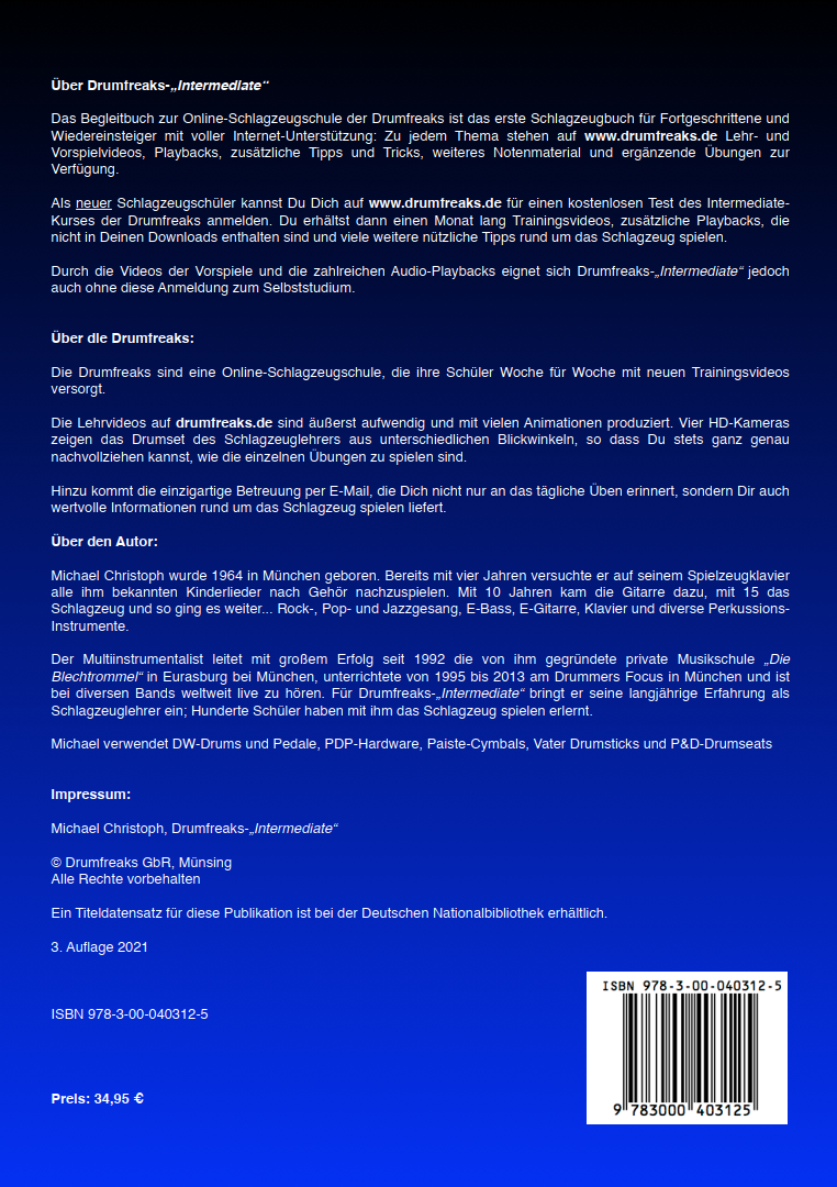 Rückseitencover Drumfreaks-"Intermediate"