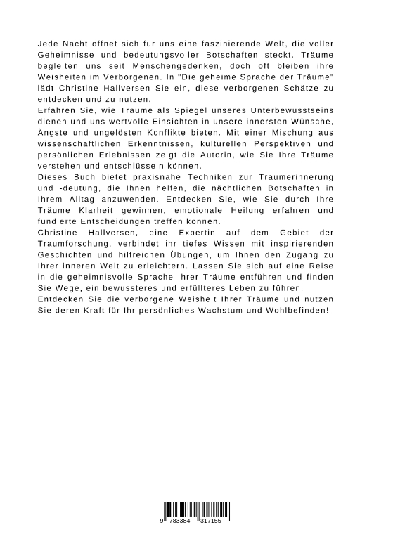 Rückseitencover Die geheime Sprache der Träume