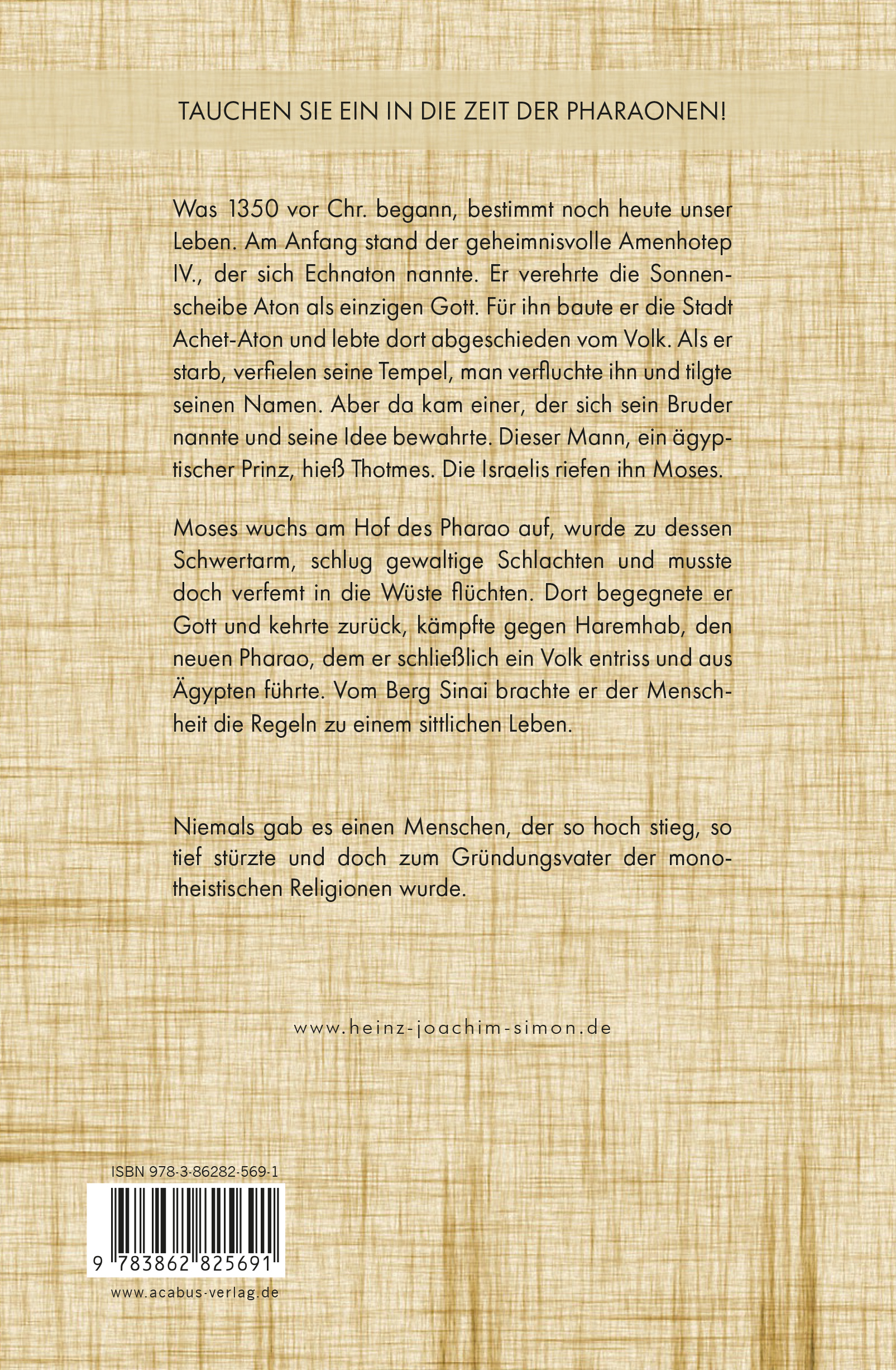Rückseitencover Echnatons Bruder. Der Pharao und der Prophet