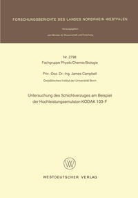 Vorderes Coverbild Untersuchung des Schichtverzuges am Beispiel der Hochleistungsemulsion KODAK 103-F