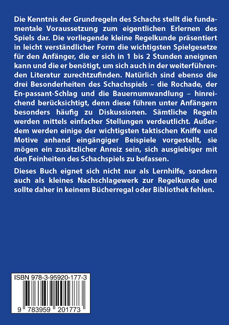 Rückseitencover Schach - die Regeln