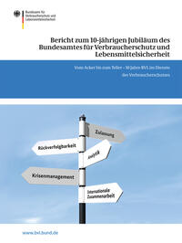 Vorderes Coverbild Bericht zum 10-jährigen Jubiläum des Bundesamtes für Verbraucherschutz und Lebensmittelsicherheit