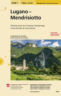 Vorderes Coverbild 3328T Lugano - Mendrisiotto Carta escursionistica