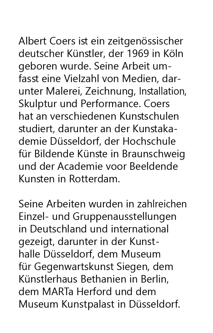 Rückseitencover Who is / Chi é [...] Wer ist [...] Albert Coers?
