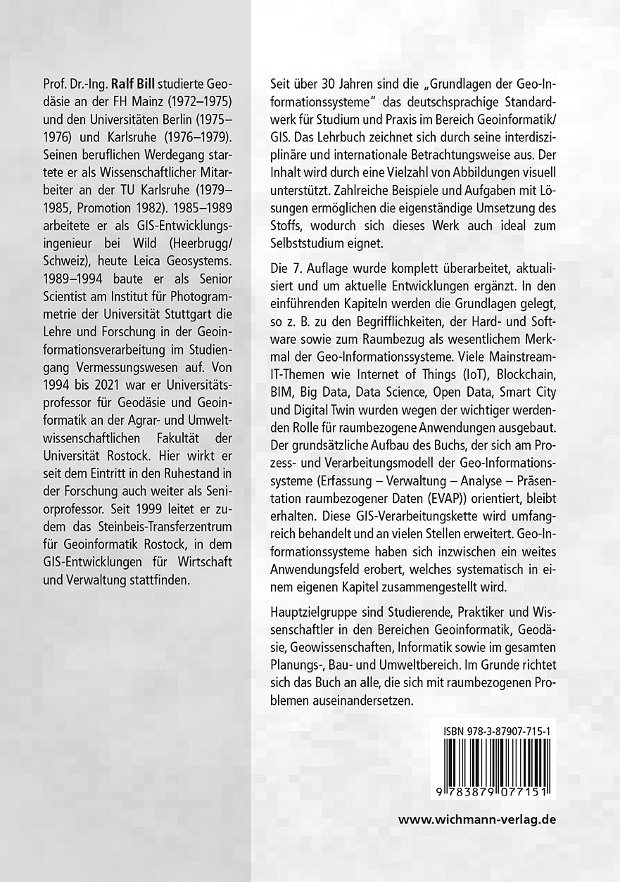 Rückseitencover Grundlagen der Geo-Informationssysteme