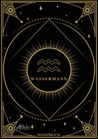 Vorderes Coverbild Edles Notizbuch Sternzeichen Wassermann | Designed by Alfred Herler