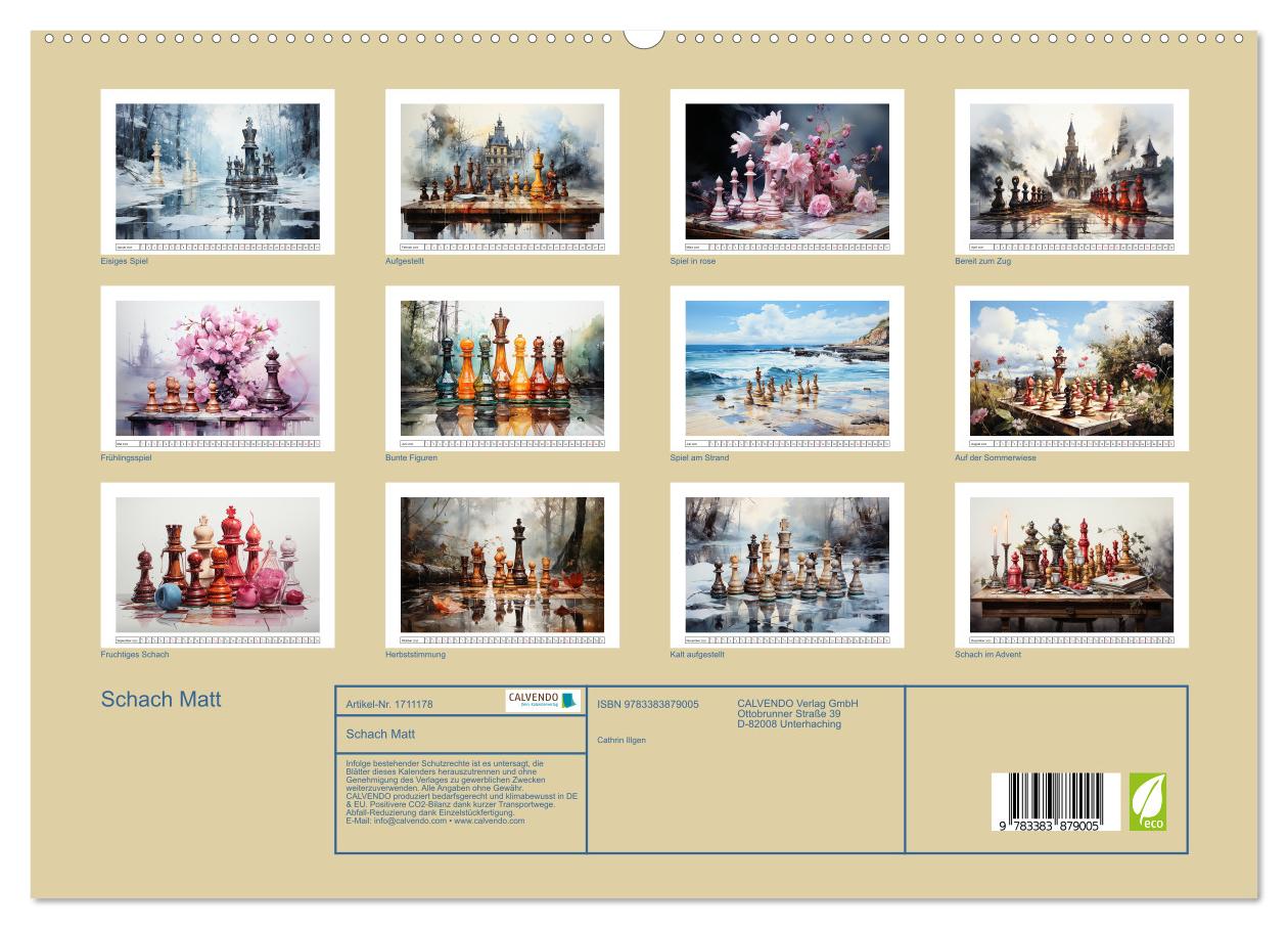Beispielinhalt (Bild) Schach Matt (hochwertiger Premium Wandkalender 2025 DIN A2 quer), Kunstdruck in Hochglanz