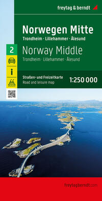 Vorderes Coverbild Norwegen Mitte, Straßen- und Freizeitkarte 1:250.000, freytag & berndt