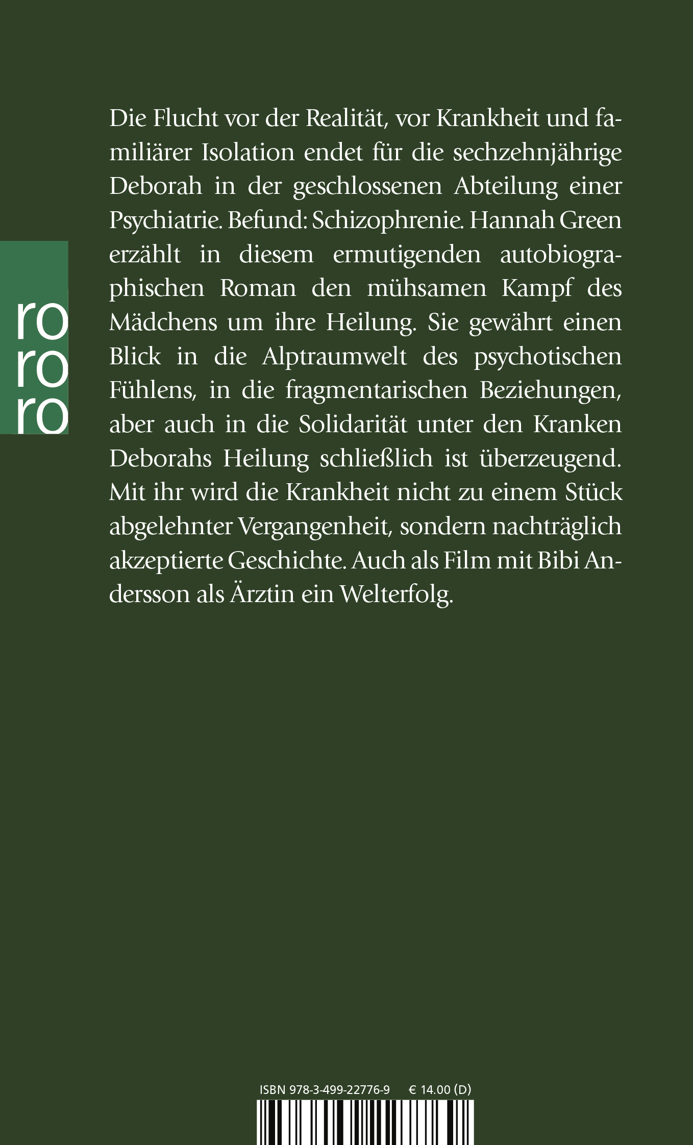 Rückseitencover Ich hab dir nie einen Rosengarten versprochen