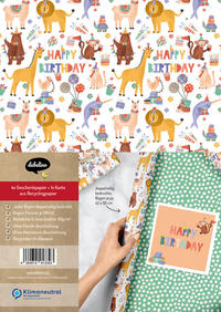 Vorderes Coverbild Kinder Geschenkpapier-Set zum Geburtstag: Happy Birthday Tiere für Mädchen/ Junge