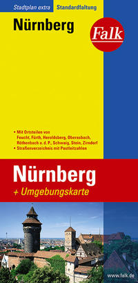 Vorderes Coverbild Falk Stadtplan Extra Standardfaltung Nürnberg mit Ortsteilen von Feucht, Fürth,