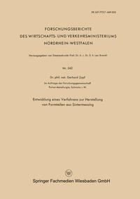 Vorderes Coverbild Entwicklung eines Verfahrens zur Herstellung von Formteilen aus Sintermessing
