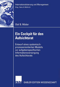 Vorderes Coverbild Ein Cockpit für den Aufsichtsrat
