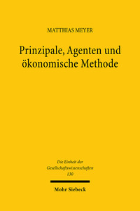 Vorderes Coverbild Prinzipale, Agenten und ökonomische Methode