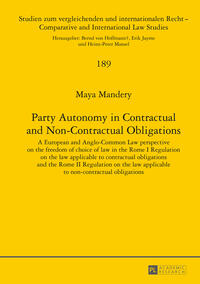 Vorderes Coverbild Party Autonomy in Contractual and Non-Contractual Obligations