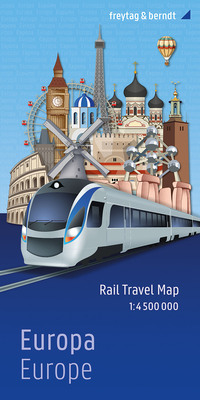 Vorderes Coverbild Europa, Rail Travel Map 1:5.500.000, freytag & berndt