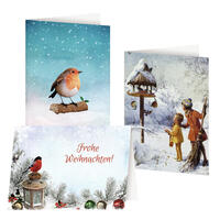 Vorderes Coverbild 3er-Set Grußkarten »Wintervögel«