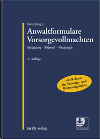 Vorderes Coverbild Anwaltformulare Vorsorgevollmachten
