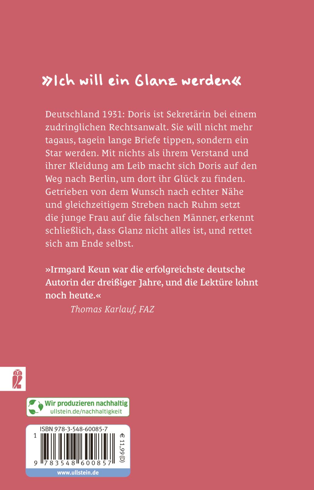 Rückseitencover Das kunstseidene Mädchen