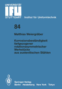 Vorderes Coverbild Korrosionsbeständigkeit tiefgezogener rotationssymmetrischer Werkstücke aus austenitischen Stählen