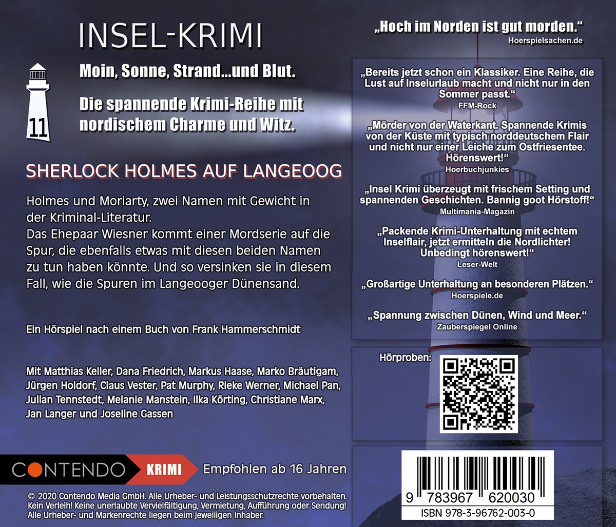 Rückseitencover Insel-Krimi 11: Sherlock Holmes auf Langeoog