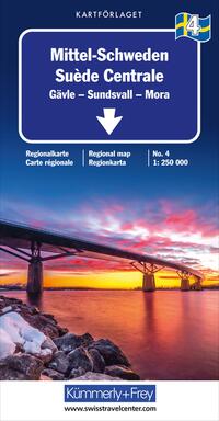 Vorderes Coverbild Kümmerly+Frey Regional-Strassenkarte 4 Mittel-Schweden 1:250.000