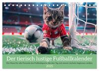 Vorderes Coverbild Der tierisch lustige Fußballkalender (Tischkalender 2025 DIN A5 quer), CALVENDO Monatskalender