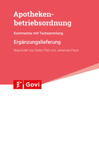 Vorderes Coverbild Apothekenbetriebsordnung 17. Ergänzungslieferung 2023