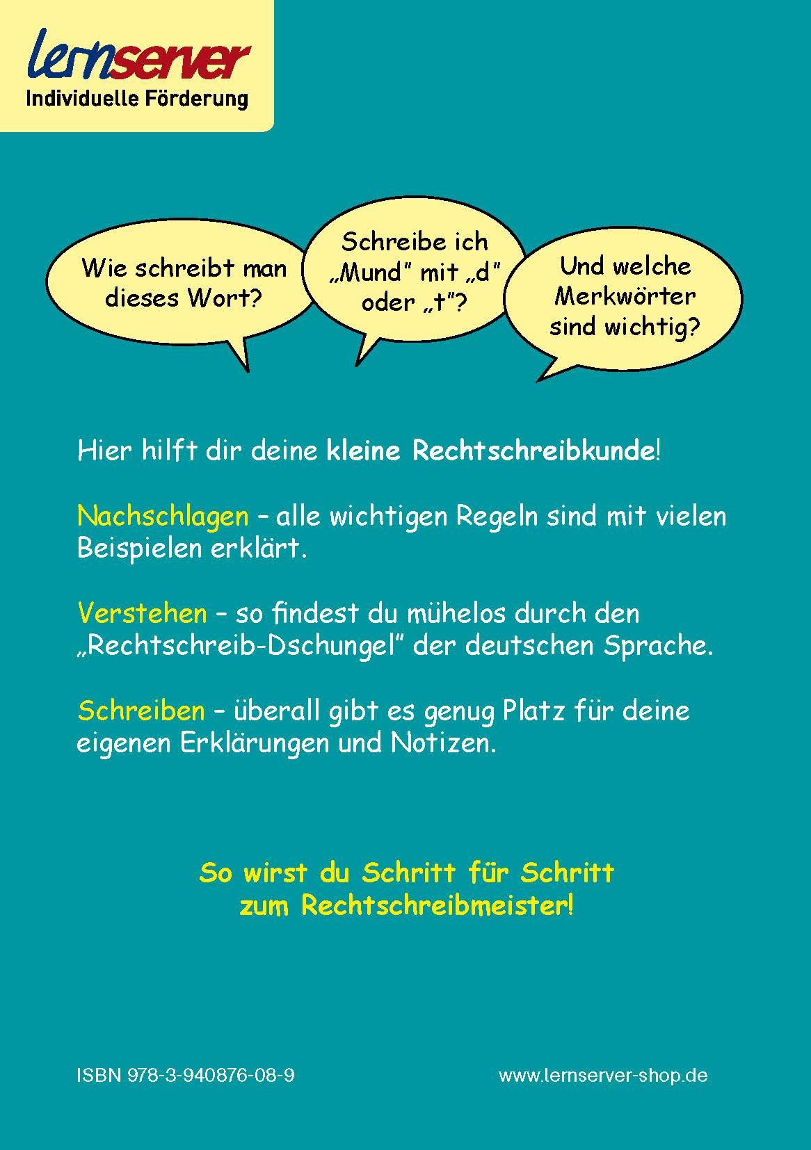 Rückseitencover Meine kleine Rechtschreibkunde - Klasse 3/4