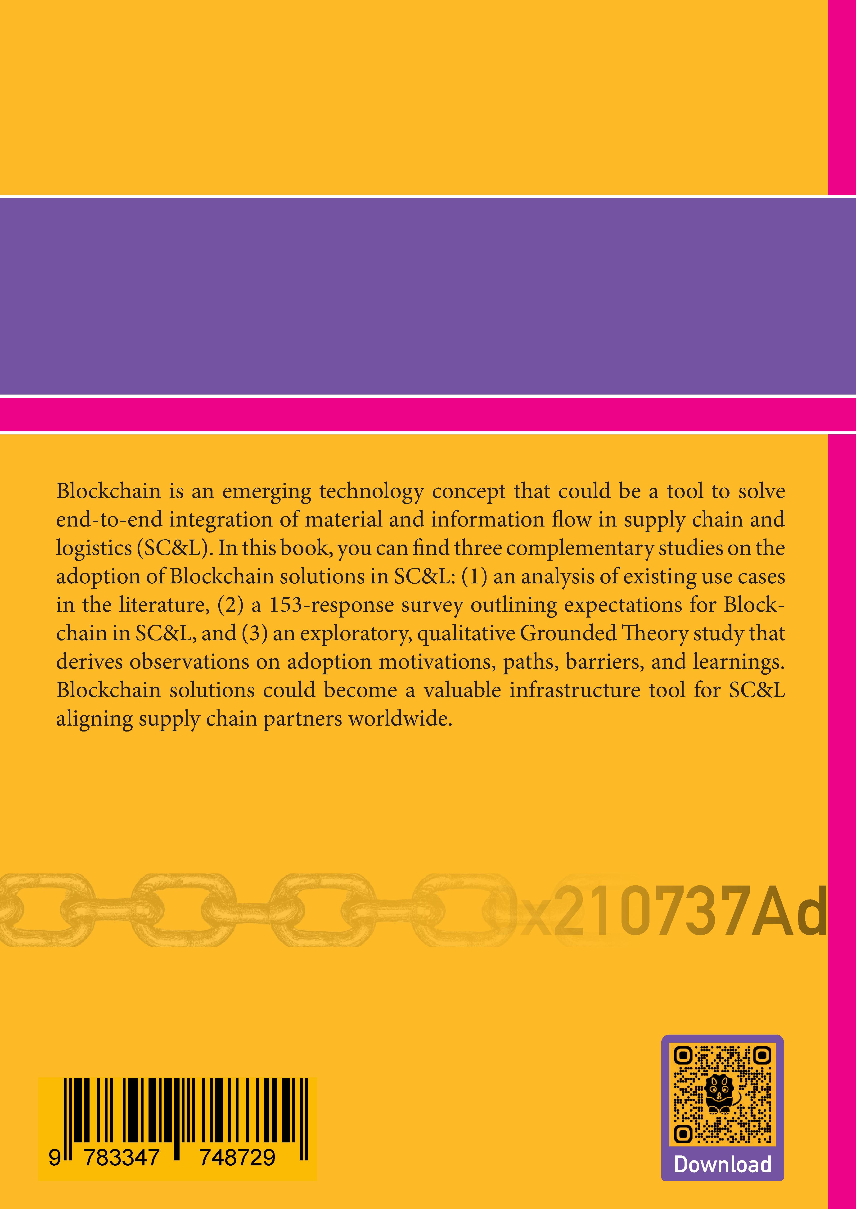 Rückseitencover Blockchain Adoption in Supply Chain Management and Logistics