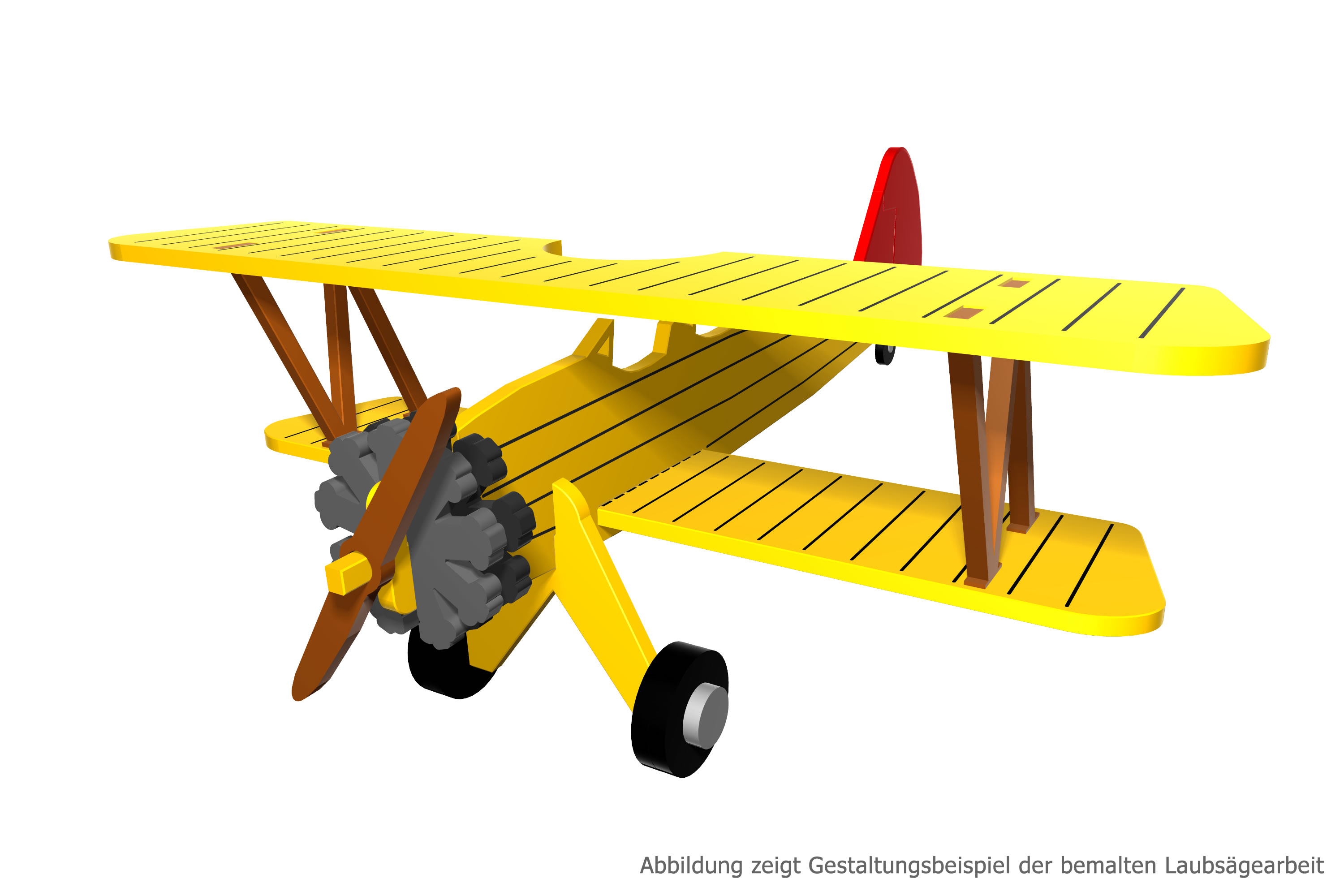 Beispielinhalt (Bild) 3D Laubsägevorlage Doppeldecker