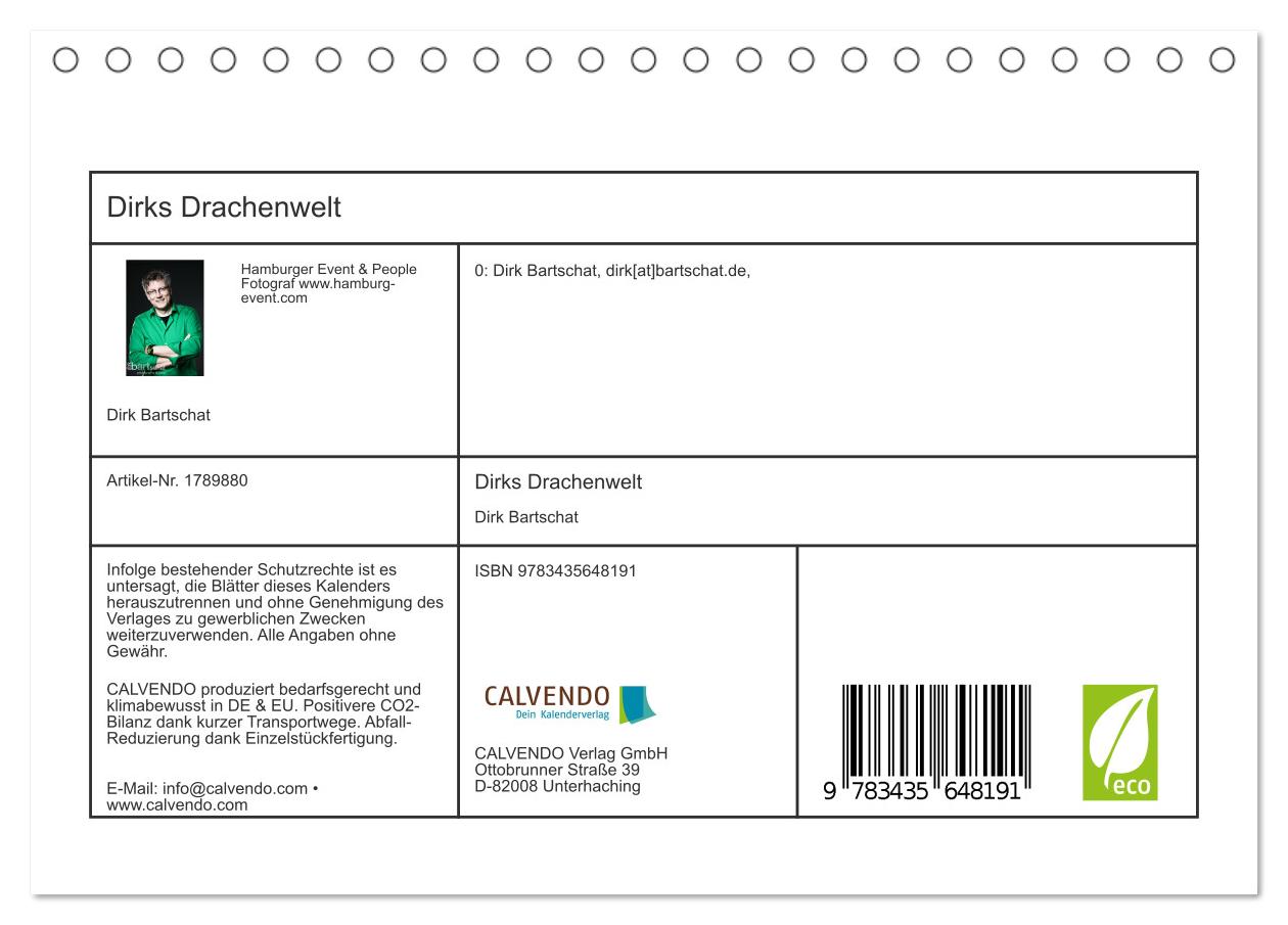 Beispielinhalt (Bild) Dirks Drachenwelt (Tischkalender 2025 DIN A5 quer), CALVENDO Monatskalender